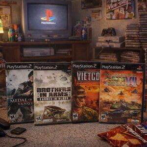 PS2 Military War Bundle – 4 Complete Games | Medal of Honor, and more